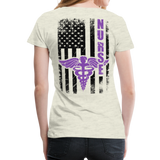 Nurse Flag Women’s Premium T-Shirt (CK1808) UPdated - heather oatmeal