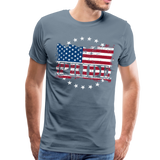 American Pride Men's Premium T-Shirt (CK1877) - steel blue