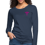 Nurse Flag Women's Premium Long Sleeve T-Shirt (CK1690) Updated+ - navy