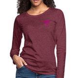 Nurse Flag Women's Premium Long Sleeve T-Shirt (CK1690) Updated+ - heather burgundy