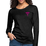 Nurse Flag Women's Premium Long Sleeve T-Shirt (CK1690) Updated+ - charcoal gray