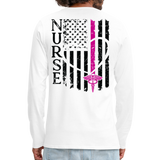 Nurse Flag Men's Premium Long Sleeve T-Shirt (CK1674) Updated+ - white