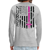 Nurse Flag Men's Premium Long Sleeve T-Shirt (CK1674) Updated+ - heather gray