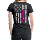 Nurse Flag Heart Flag Front Women’s Premium T-Shirt (CK1818) updated - black