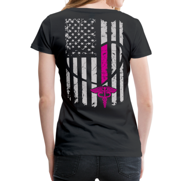 Nurse Flag Heart Flag Front Women’s Premium T-Shirt (CK1818) updated - black