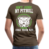 Don't Judge My Pitbull Men's Premium T-Shirt (CK1935) - noble brown