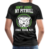 Don't Judge My Pitbull Men's Premium T-Shirt (CK1935) - charcoal gray