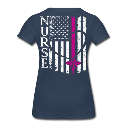 Nurse Flag Women’s Premium Organic T-Shirt (CK1392) - navy