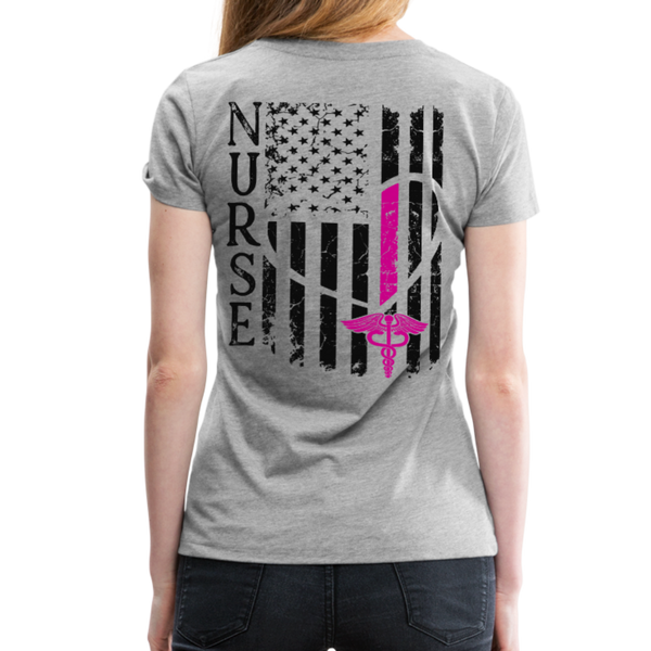Nurse Flag Women’s Premium T-Shirt (CK1213) Updated+ - heather gray