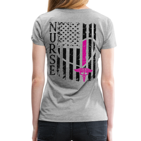 Nurse Flag Women’s Premium T-Shirt (CK1213) Updated+ - heather gray