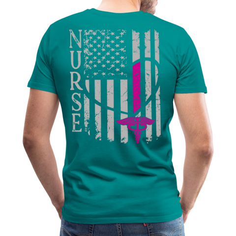 Nurse Flag Men's Premium T-Shirt (CK1213) Updated+ - teal