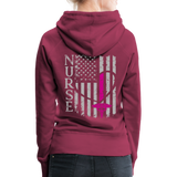 Nurse Flag Women’s Premium Hoodie (CK1806) - burgundy