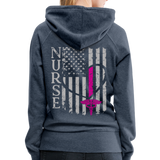 Nurse Flag Women’s Premium Hoodie (CK1806) - heather denim