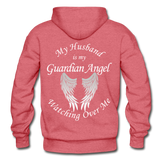Husband Guardian Angel Gildan Heavy Blend Adult Hoodie (CK1673) - heather red