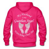 Husband Guardian Angel Gildan Heavy Blend Adult Hoodie (CK1673) - fuchsia