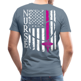 Nurse Flag Men's Premium T-Shirt (CK1392) - steel blue