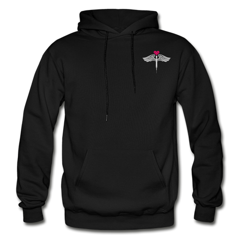 Custom Nurse Flag Pullover Hoodie Gildan Heavy Blend Adult Hoodie (CK1933 Blank) - black