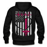 Custom Nurse Flag Pullover Hoodie Gildan Heavy Blend Adult Hoodie (CK1933 Blank) - black