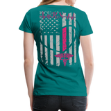 RN Nurse Flag Women’s Premium T- Shirt (CK1295) - teal