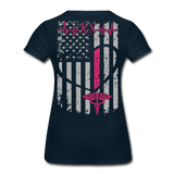 RN Nurse Flag Women’s Premium T- Shirt (CK1295) - deep navy
