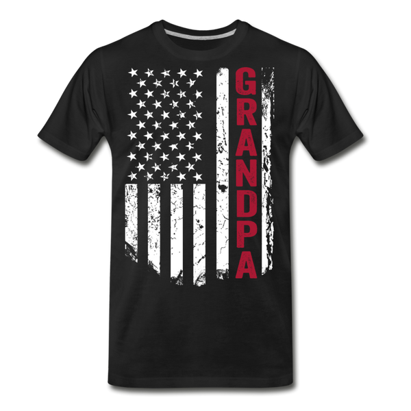 Grandpa American Flag Men’s Premium Organic T-Shirt (CK1390) - black