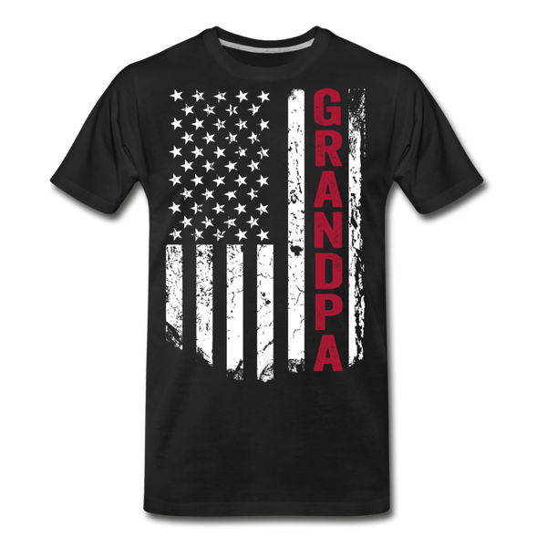Grandpa American Flag Men’s Premium Organic T-Shirt (CK1930) - black