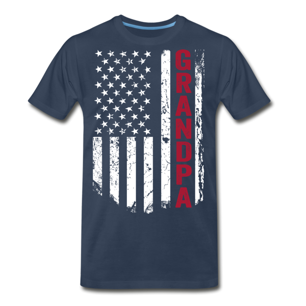 Grandpa American Flag Men’s Premium Organic T-Shirt (CK1930) - navy