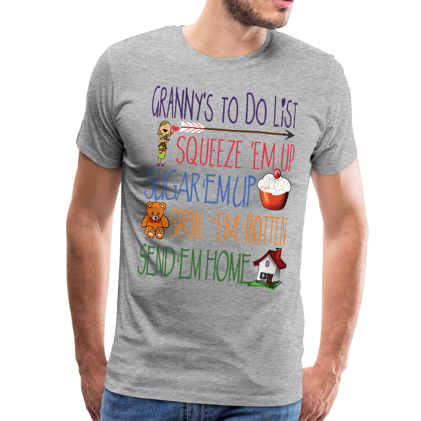 Granny's To Do List Men's Premium T-Shirt (CK1614) - heather gray