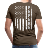 Pepere American Flag Men's Premium T-Shirt - noble brown