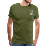 Pepere American Flag Men's Premium T-Shirt - olive green