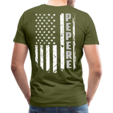Pepere American Flag Men's Premium T-Shirt - olive green
