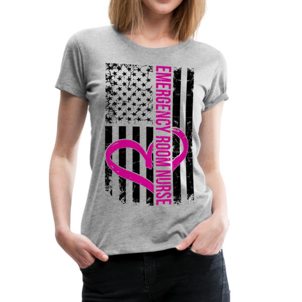 Emergency Nurse Flag Women’s Premium T-Shirt (CK1583) - heather gray
