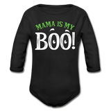 Mama is my Boo Organic Long Sleeve Baby Bodysuit - black