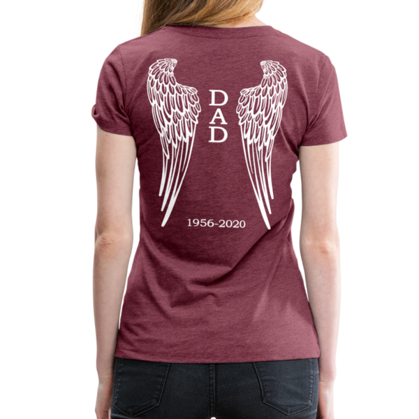 Dad 1956-2020 Women’s Premium T-Shirt - heather burgundy