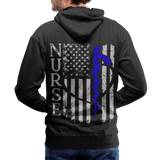 Nurse Flag Rod of Asclepius Men’s Premium Hoodie - black