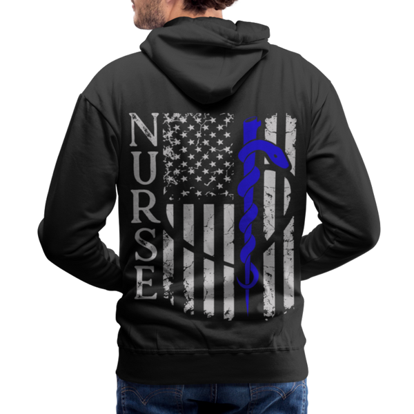 Nurse Flag Rod of Asclepius Men’s Premium Hoodie - black
