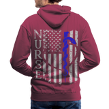 Nurse Flag Rod of Asclepius Men’s Premium Hoodie - burgundy