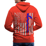 Nurse Flag Rod of Asclepius Men’s Premium Hoodie - red
