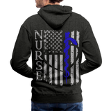 Nurse Flag Rod of Asclepius Men’s Premium Hoodie - charcoal gray