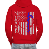 Nurse Flag Rod of Asclepius Gildan Heavy Blend Adult Hoodie - red