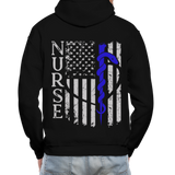 Nurse Flag Rod of Asclepius Gildan Heavy Blend Adult Hoodie - black