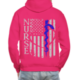Nurse Flag Rod of Asclepius Gildan Heavy Blend Adult Hoodie - fuchsia