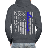 Nurse Flag Rod of Asclepius Gildan Heavy Blend Adult Hoodie - charcoal gray