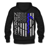 Rod of Asclepius Nurse Flag Men’s Premium Hoodie - black