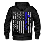 Rod of Asclepius Nurse Flag Men’s Premium Hoodie - charcoal gray