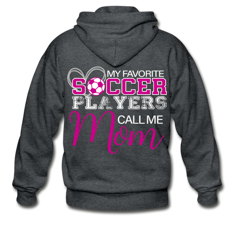 Soccer Mom Gildan Heavy Blend Adult Zip Hoodie - deep heather