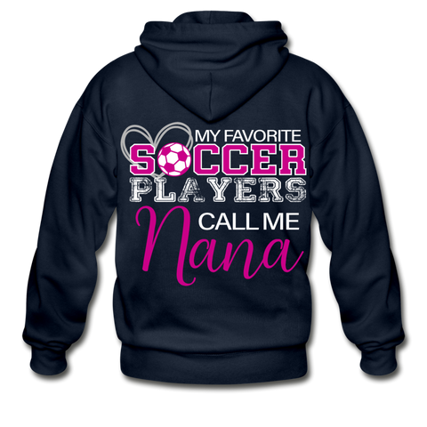 soccer nana Gildan Heavy Blend Adult Zip Hoodie - navy