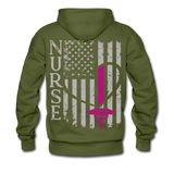 American Nurse Flag Men’s Premium Hoodie (CK1806) Updated+ - olive green