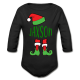 Jaxson Elf Organic Long Sleeve Baby Bodysuit - black