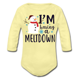 I'm Having a Meltdown Organic Long Sleeve Baby Bodysuit - washed yellow
